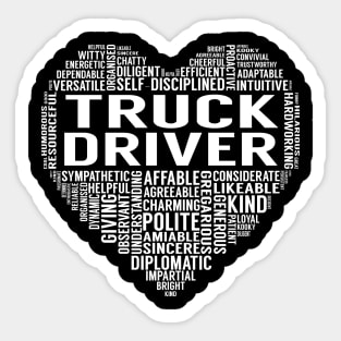 Truck Driver Heart Sticker